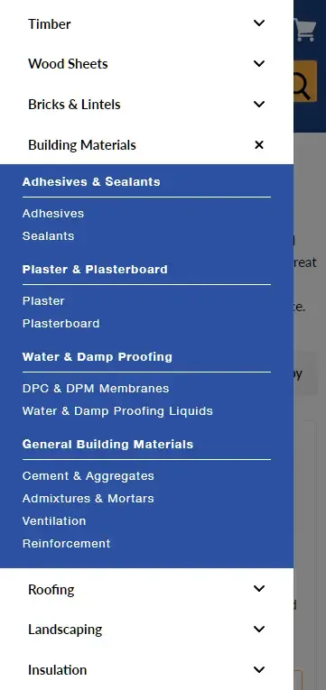 Armstrong Supplies navigation menu