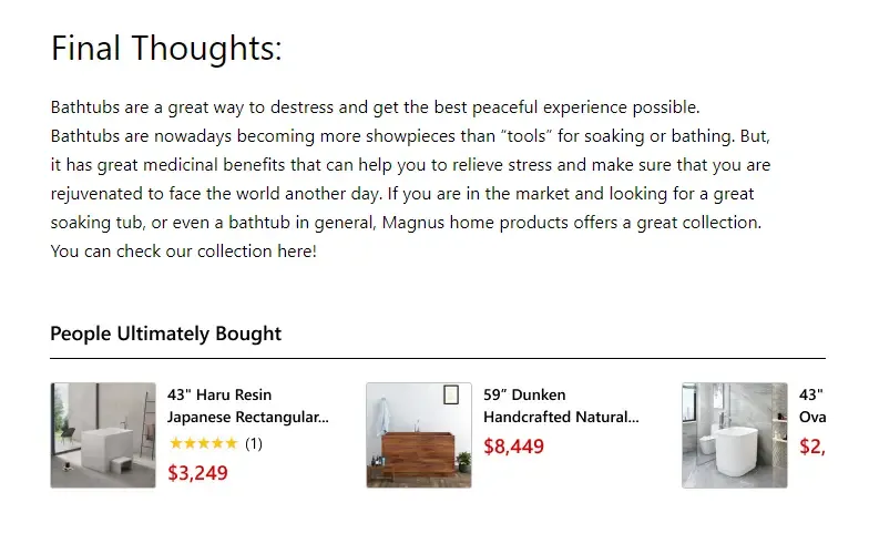 Example of linking to products from a blog post.