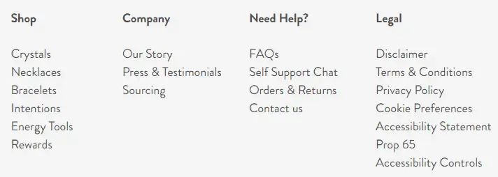 Example footer with bad spacing