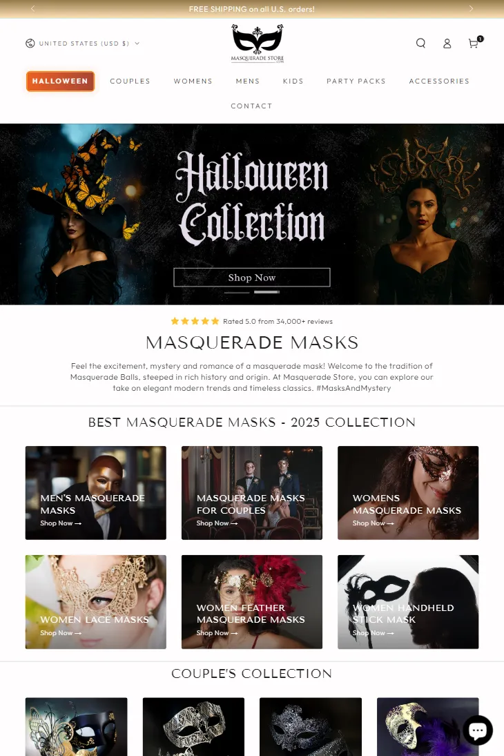 Screenshot for Masquerade Store