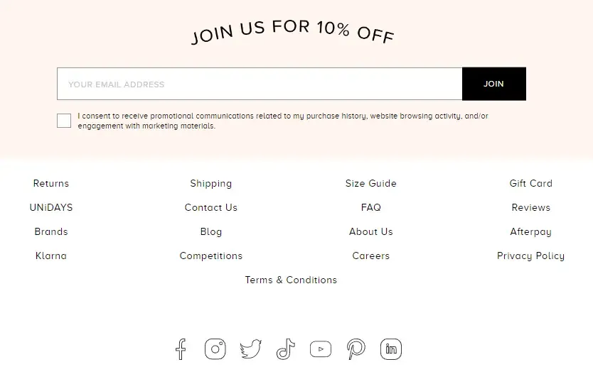 Example of a plain footer with poor contrast